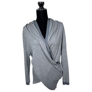 Armani Collezioni Grey Wrap Style Long Sleeve Grey Blouse Size 4